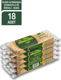 Ülker ALTINBAŞAK Light Çörekotlu & Kinoalı Kraker - 200 gram - 5'li Paket - 18 Adet - Image 1