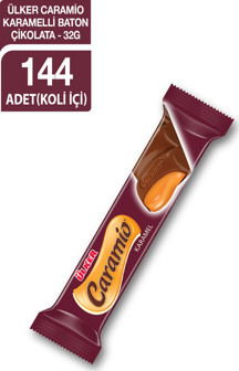 Ülker CARAMİO - Karamel Dolgulu Sütlü Çikolata - 32 gram - 144 Adet - Image 1