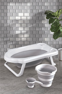 Zuu Baby Gri Katlanır Banyo Seti - Image 1