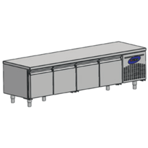 CSA Inox CSA Karacasan (430 Çelik) 210 Lt 240 cm Dört Kapılı 700'Lük Tezgah Altı Buzdolabı - Image 1