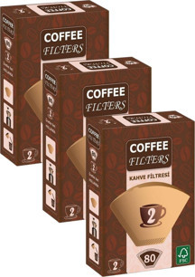 Coffee Filters Caffeo Filters NO2 80 Adet Kahve Filtre Kağıdı x 3 Adet - Image 1