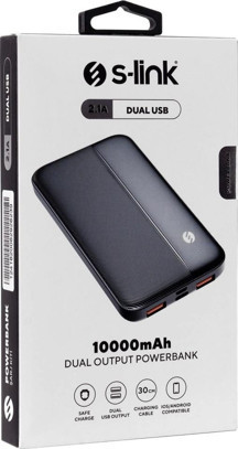 S-Link S-lınk Ip-g10n, Siyah, 10.000mah, 2xusb, 1xmicro Usb, 1xtype-c, 4 Led Göstergeli, Powerbank - Image 1