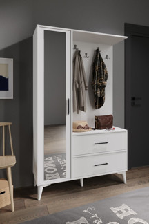 Afilli Oslo Aynalı Portmanto Vestiyer Tamamı Mdf 7 Yıl Garantili - Image 1