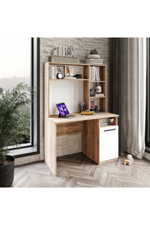 Afilli Ildır Çalışma Masası Flora Beyaz Tamamı Mdf - Image 1