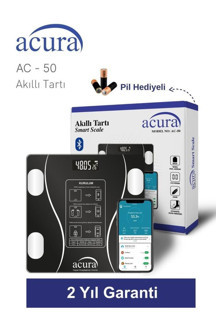 Acura Ac-50 CE Onaylı Yağ Su Kas ve Kilo Ölçer Akıllı Tartı - Image 1