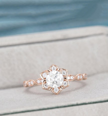 Sahira Jewelry Çiçek Model Vintage 14 K Rose Altın Kaplama Ayarlanabilir Kadın Yüzük - Image 1
