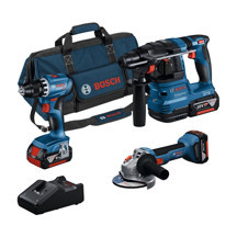 Bosch Professional Gsr 18V-45 + Gws 18V-8 + Gbh 18V-22 3X18V 4.0Ah Akülü Kombo Kit - 0615A5007L - Image 1