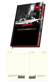 2027 Atatürk Ajanda Yıllık Atatürk Ajandası Kenar Boyalı 17x24 cm - Image 1