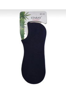 Staray 3 Çift Siyah Renk Dikişsiz Bambu Sneaker Görünmez Çorap - Image 1