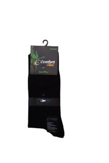 Comfort Class 12 Çift Dikişsiz Siyah Renk Bambu Çorap - Image 1