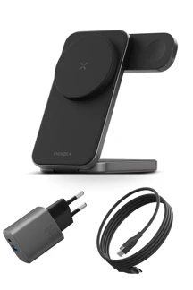 Energea Essential Kit GaN 35W Adaptör 3in1 Kablosuz Şarj Standı ve 100W Type-C to Type-C Kablolu Set - Image 1
