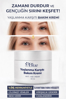 Blue Skin Care Gençleştiren Cilt Yenileyici Leke,giderici Ve Yaşlanma Karşıtı Onarıcı Kırışıklık,gideri Süper Krem - Image 1