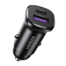 UGREEN 30W 2 Portlu Araç İçi Şarj Cihazı Çakmaklık Adaptörü, 25845 - Image 1