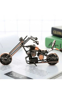 Menuzer El Yapımı Vintage Demir Motorsiklet Modeli Ev-Ofis Için Dekoratif Metal Süs Küçük Boy - Image 1