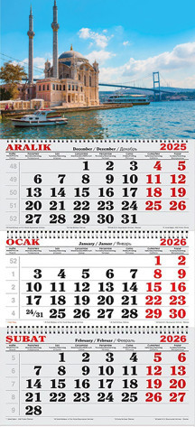 Genç Dijital Baskı 2026 Yılı Gemici Takvimi ---Ortaköy Camii (Büyük Mecidiye Camii) - Image 1