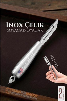 Modacar Inox Soyacak - Sebze Soyacağı - Kabak Dolma Oyacağı 2 li SET - Image 1