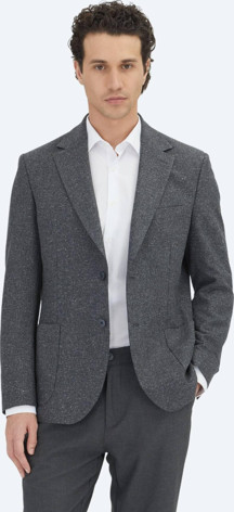 Kip Gri Mikro Modern Fit %100 Yün Ceket - Image 1