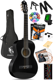 Fourtune Luca C-180BK Siyah Klasik Gitar Seti 4/4 Sap Ayarlı - Image 1