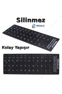 Wozlo Laptoplar Için Türkçe (Q) Klavye Sticker Siyah - Image 1