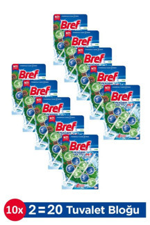 Bref Power Aktiv Çam Kokulu Tuvalet Bloğu 10 Adet İkili Paket - Image 1