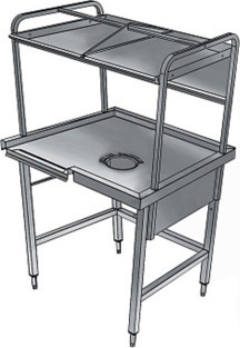 Electrolux Professional Bulaşık Kabul Tezgahı, 1 Sıyırma Hunisi, Basket Raflı, Sağdan Sola - 1000x800 Mm BHST1008R - Image 1