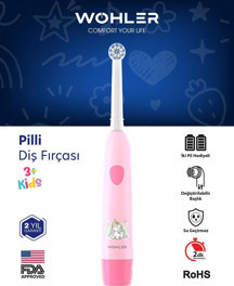 Wohler Değiştirilebilir Başlıklı Pilli Kız Çocuk Diş Fırçası 3+ , Fda Onaylı - Image 1