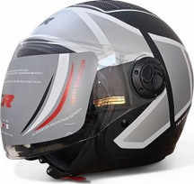 NCR KASK ÇENESİZ 230 ECE 22/06 BELGELİ SİYAH GRAFİK - Image 1