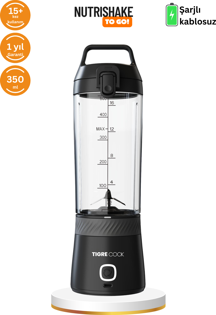 TIGRECOOK Blender Kişisel Taşınabilir Kablosuz Mikser ve Smoothie Makinesi, Güçlü, Şarj Edilebilir - Image 1