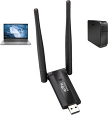 Havana Kablosuz Wifi Alıcı 300 Uyumlu Antenli Wireless Adaptör Kablosuz Ağ Pc Wifi Alıcı Usb 300Mbp Siyah - Image 1