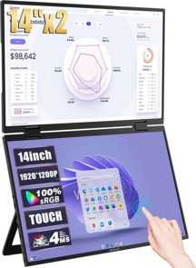 Zeuslap Z14W 14" 1920*1200@60Hz Full Hd Ads-Ips Panel Type-C 100% Srgb 300CD/M² Dokunmatik, Çift Ekran Taşınabilir Monitör (ZL-Z14W) - Image 1