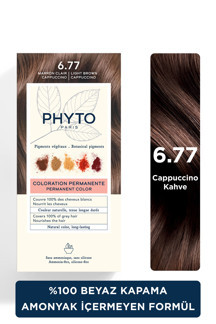 Phyto Color Amonyaksız Kalıcı Doğal Içerikli Bitkisel Saç Boyası 6.77 Kapüçino Kahve - Image 1