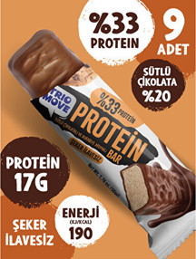 Trio Move Çikolata Kaplamalı Protein Bar - Kurabiyeli Ve Sütlü Çikolatalı 50 G X 9 Adet Protein Bar - Image 1
