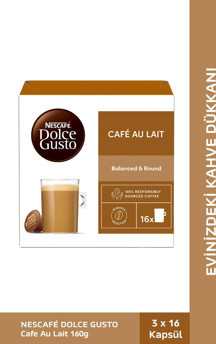 Nescafe Dolce Gusto Coffee Cafe Au Lait 16 Kapsül x 3 Adet - Image 1