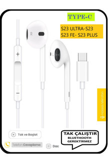 Teknoparkta Samsung Galaxy S23 Ultra S23 S23 Fe S23 Plus Kulaklık Type C Kulaklık Kablolu Tak Çalıştır - Image 1