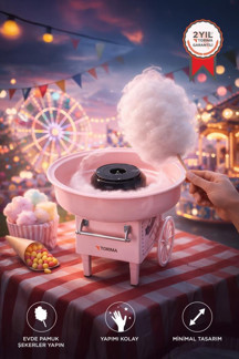 Torima Ev Tipi Pamuk Şeker Makinesi TCCM01 Pembe - Image 1