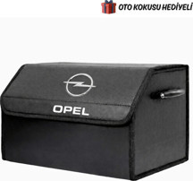 Rukye Shop Opel Marka Logolu Oto Bagaj Organizer Çanta Oto Bagaj Çantası 2 Bölmeli Suni Deri - Image 1