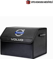Rukye Shop Volvo Marka Logolu Oto Bagaj Organizer Çanta Oto Bagaj Çantası 2 Bölmeli Suni Deri - Image 1