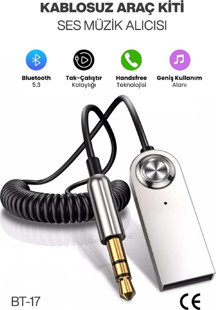 CONCORD BT-17 Kablosuz Aux Bluetooth 5.3 Araç Kiti Telefon Müzik Dinleme Tak Çalıştır - Image 1