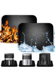 Valerine Life Airfryer Matı Isıya Dayanıklı Su Geçirmez Kaymaz Yıkanabilir Siyah Pad 35x45cm - Image 1