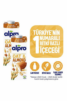ALPRO Yulaf Badem Sütü 2x1 L Vegan Laktozsuz Bitkisel Bazlı - Image 1