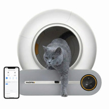 Haustier MSP01 Akıllı Otomatik Kedi Tuvaleti, Tuya App-Wifi Uzaktan Kontrol, 65LT Hazne, 9lt Çöp Haznesi, İyonizer Koku Giderici, Ağırlık Sensörlü - Image 1