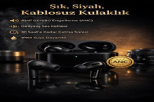 Almanara Project UltraBeat ANC 30 Saat Çalma Süreli Bluetooth 5.3 Aktif Gürültü Engelleme Özellikli Premium Kablosuz Kulaklık – Type-C Hızlı Şarj & IPX4 Suya Dayanıklı - Image 1