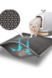 Ego Home Elekli Kedi Tuvalet Önü Kedi Kum Paspası Gri Delikli Kedi Tuvaleti Kedi Kumu Paspası - Image 1