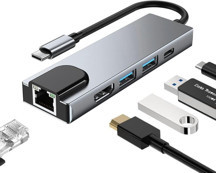 Taplin Tk-126 5 İn 1 Type-C Hub Usb Hdmi  Lan Çoklayıcı - Image 1