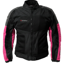Venom Motosiklet Kadın Mont 4 Mevsim Dynamic Siyah-Pembe Motorcu Montu - Image 1