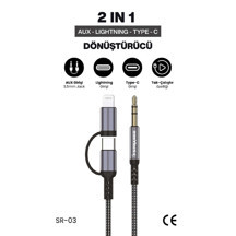 Sprange SR-03 2 in1 TYPE-C / Lightning  3.5 Mm Aux Kablosu - Image 1