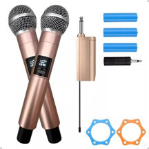 Coverzone Profesyonel Kablosuz Mikrofon Seti 2’Li Uhf 50M Şarjlı Ttd-M20 Rose Gold - Image 1