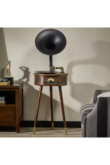 Coverzone Vintage Dik Gramofon Plak Çalar Bluetooth 4.2 Usb Fm Radyo Uzaktan Kumandalı Sp1806 - Image 1