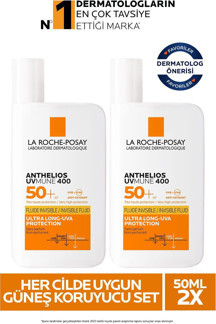 La Roche-Posay Anthelios Uvmune Fluide Her Cilde Uygun Yüksek Korumalı Yüz Güneş Kremi Set 50 Mlx2 - Image 1