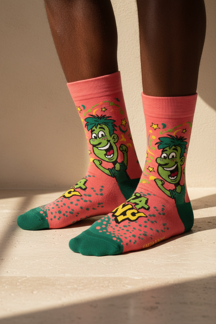 Unisex Pop Art Karikatürlü Soket Çorap - Image 1